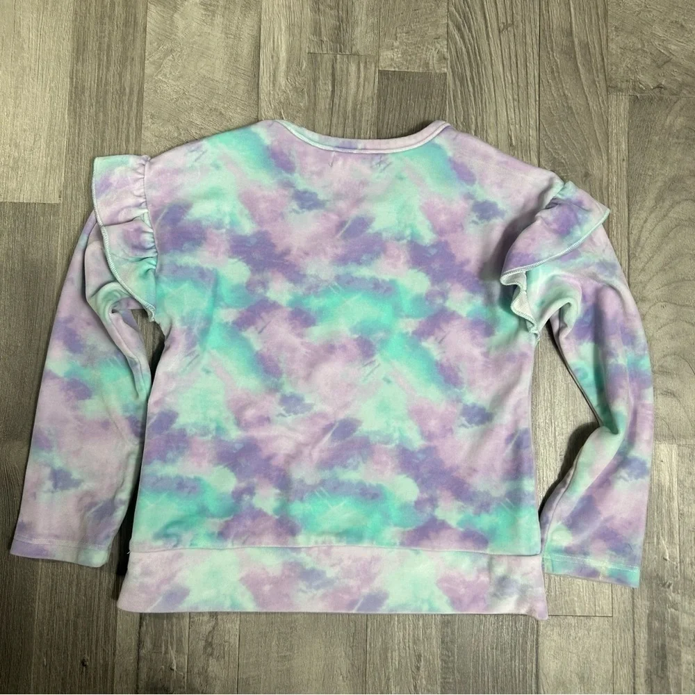 Btween Girls Tie Dye Comfy Lounge Set Soft Velvety Velour Set - Picture 4 of 8